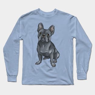 Cute French Bulldog | Blue | Dilute Long Sleeve T-Shirt